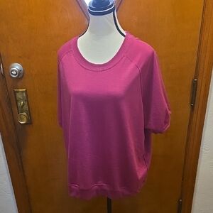 Just Be Fuchsia Short Sleeve Top